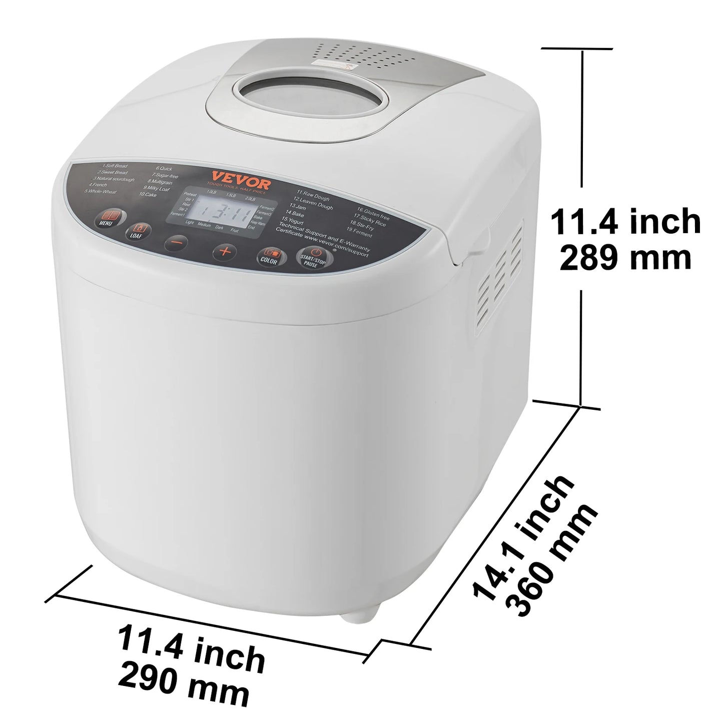 SucceBuy Bread Maker 15 Programs Gluten Free Nonstick Ceramic Pan