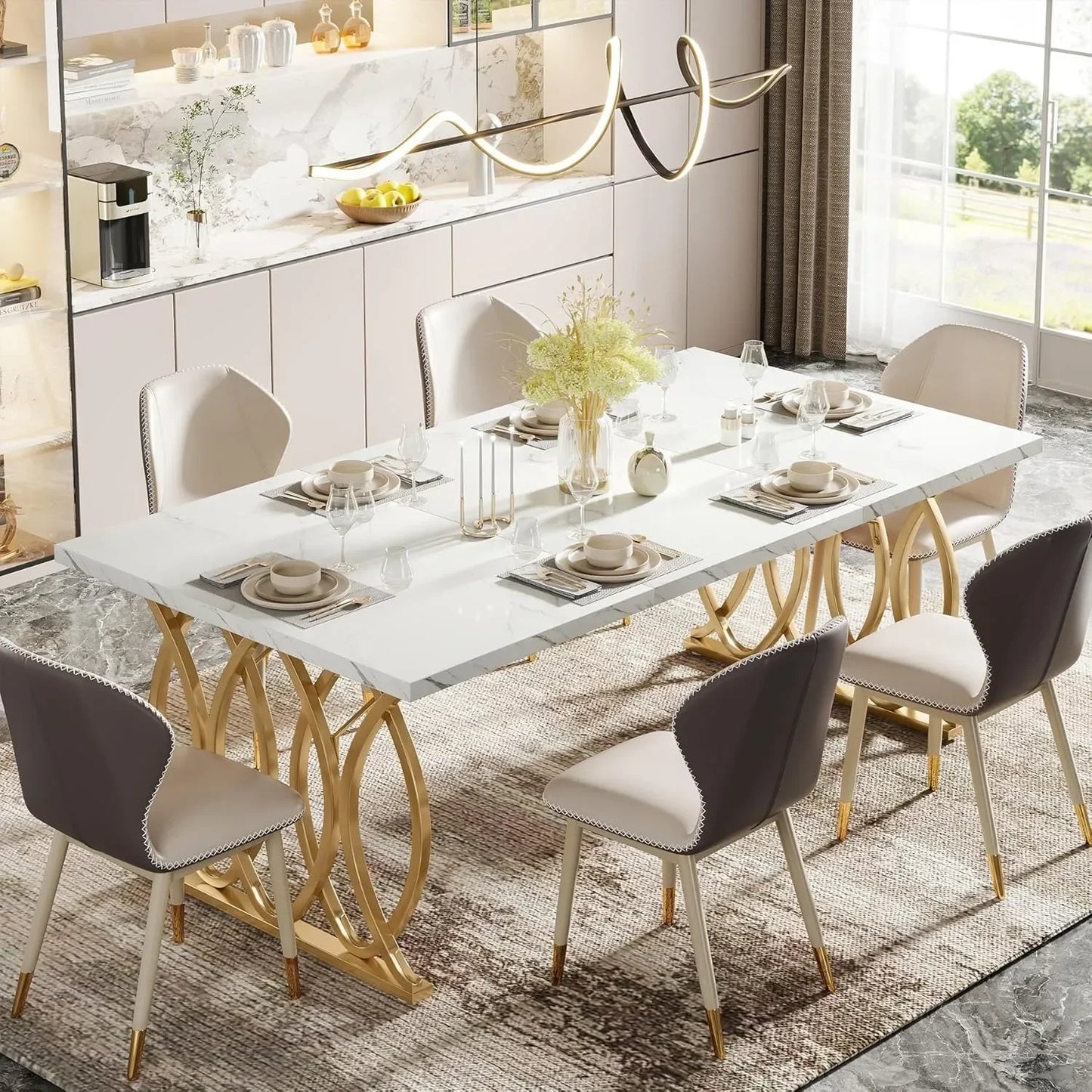 Little Tree Modern Dining Table Rectangular Dining Room Furniture