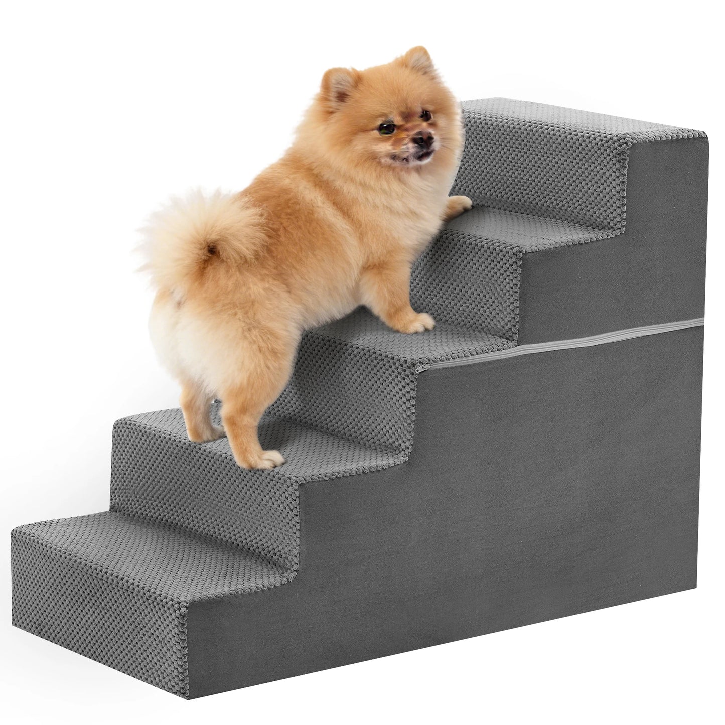 Foam Dog Stairs Ramp Non Slip 3 To 5 Step Right Angled For Small Dogs