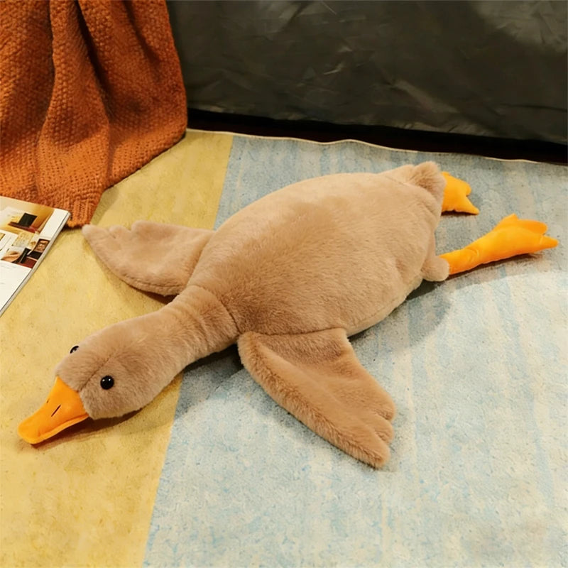Soft Fleece Goose Plush Toy Relaxing Pet Companion Pillow