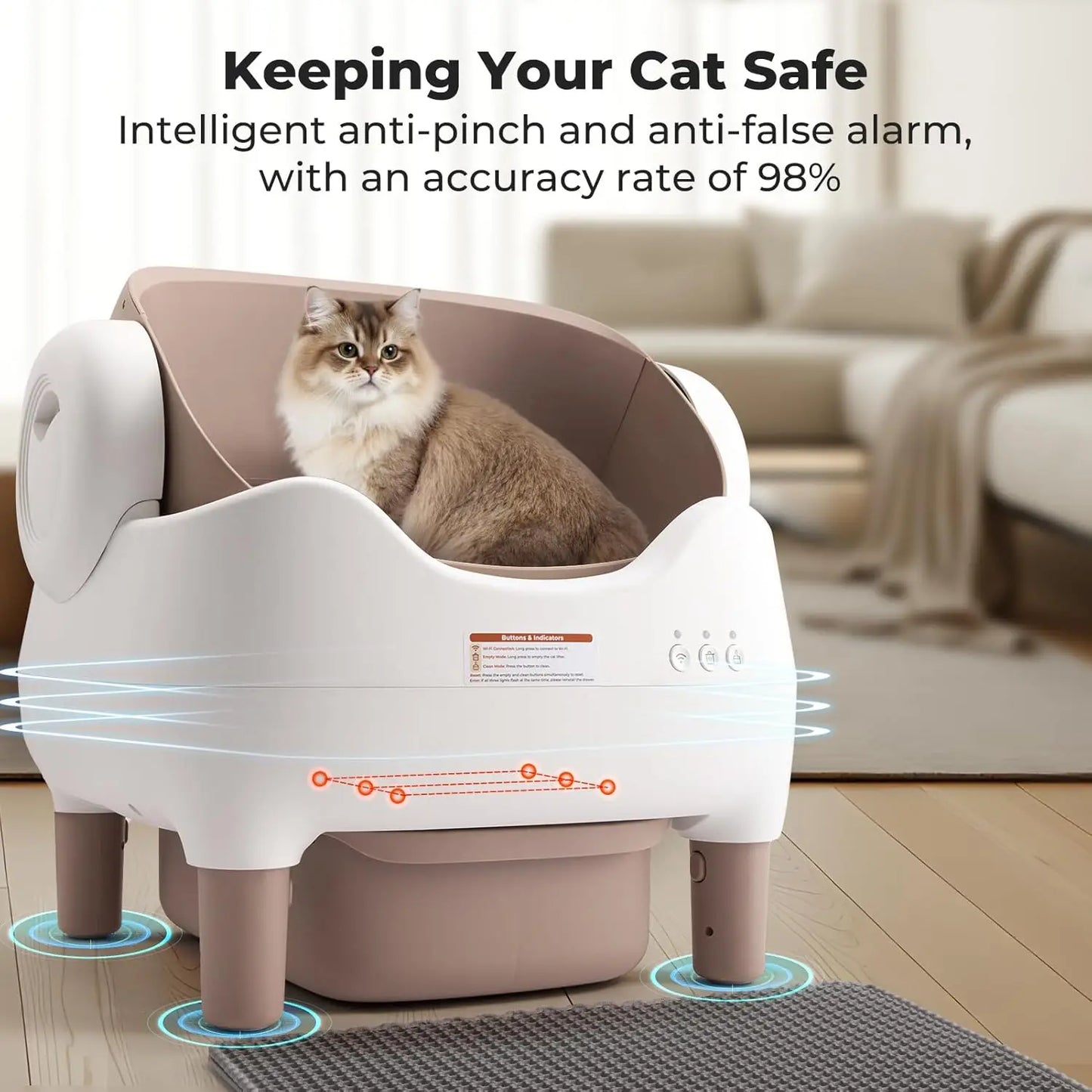 Automatic Self Cleaning Cat Litter Box With App Control
