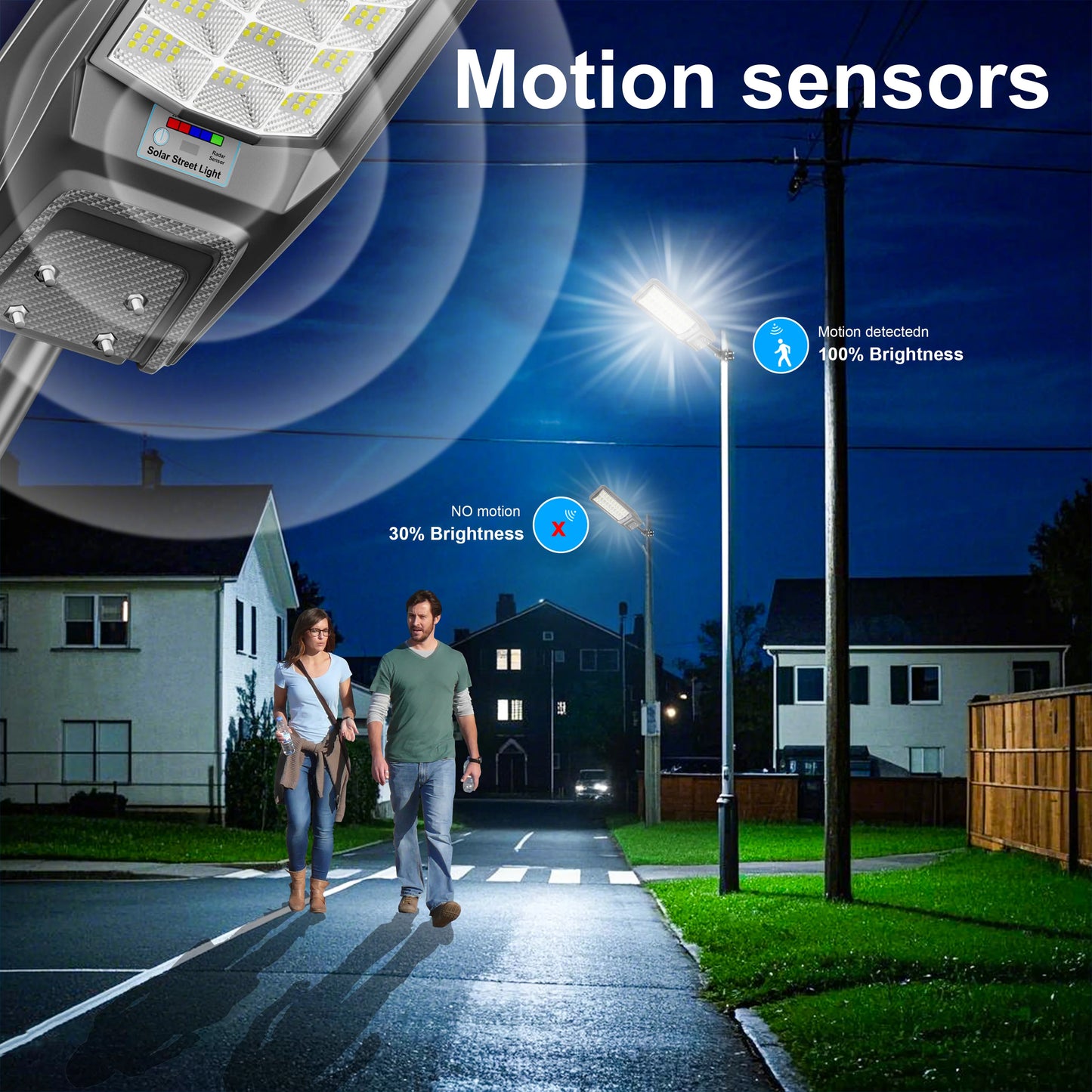 Outdoor Solar Motion Light Dusk To Dawn IP65 Waterproof