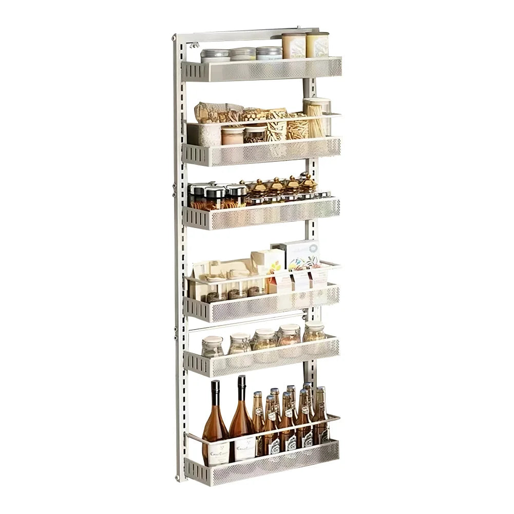 HiMISS Adjustable 6-Level Metal Pantry Organizer For Door Wall Mount