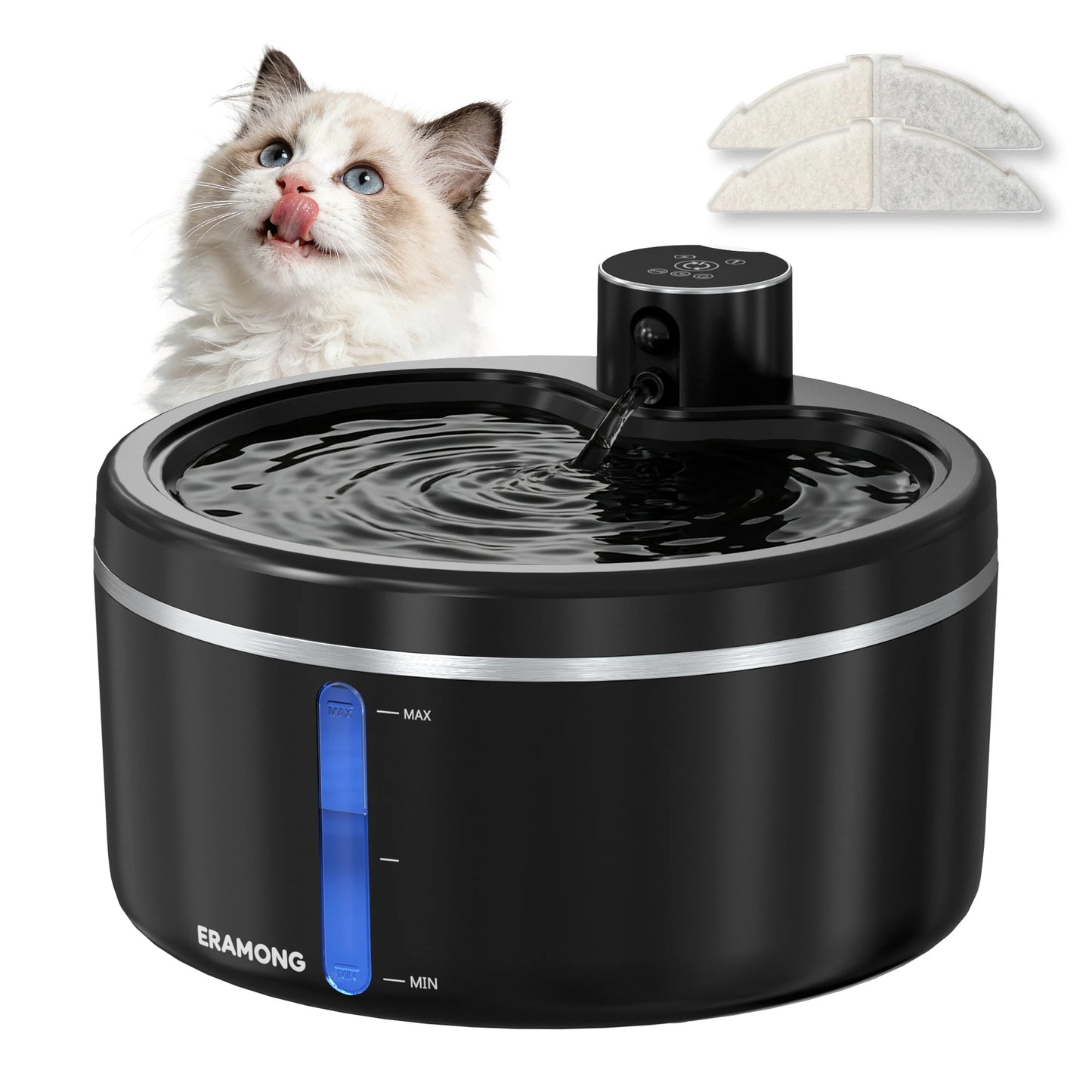 Eralong 2.7L Wireless Intelligent Cat Water Fountain With Auto Sensor