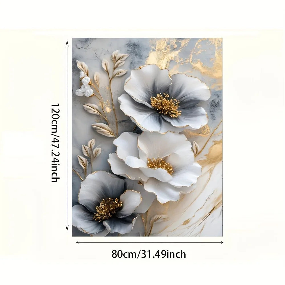 Modern Luxury Floral Canvas Mural, Framed Floral Painting