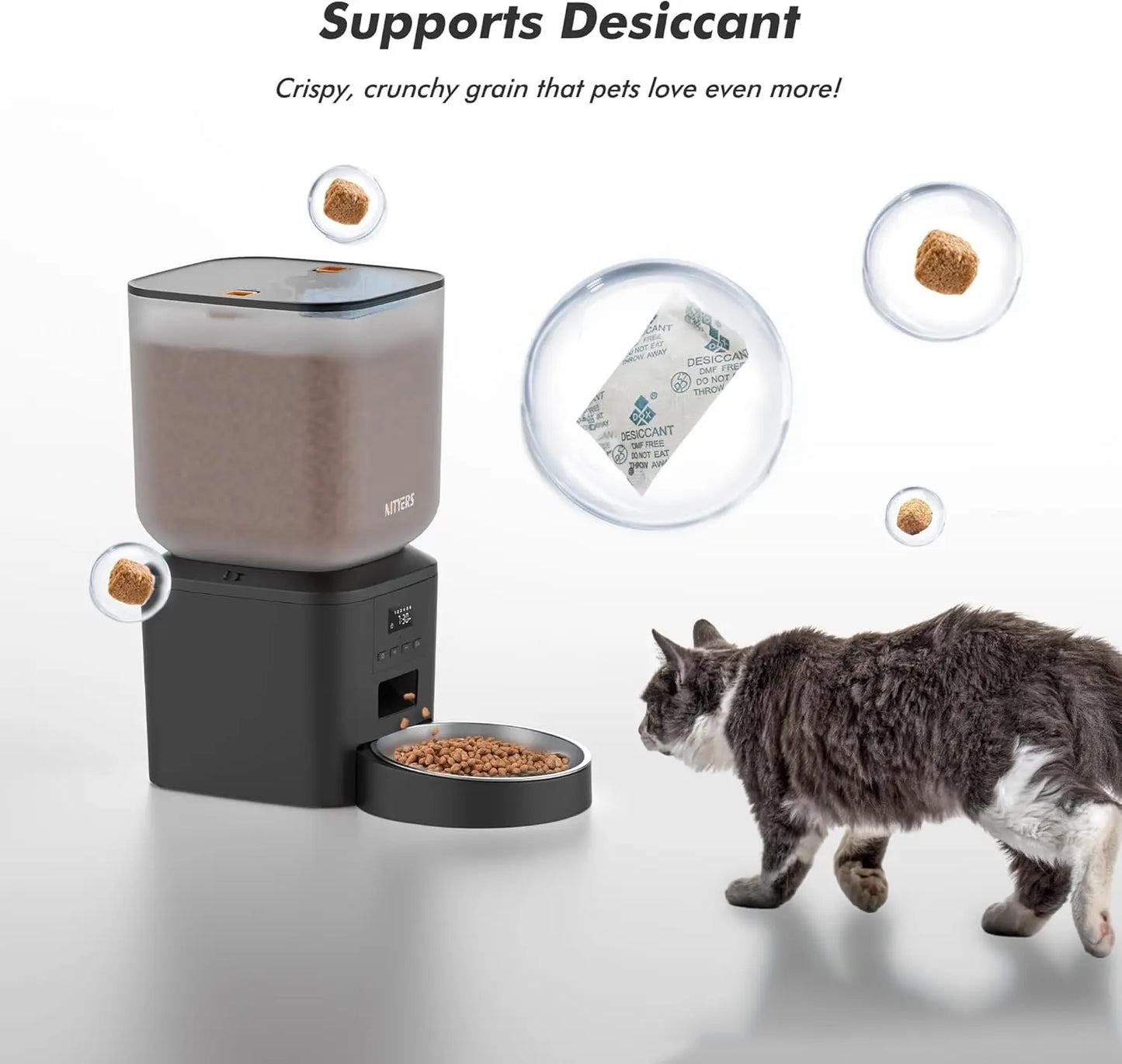 Nityers Automatic Pet Feeder With Voice Recorder And Key Control