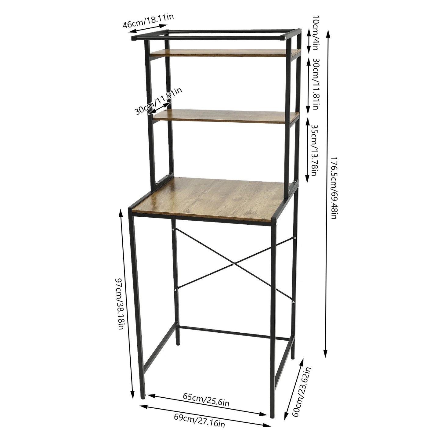 Bymaocar 3 Tier Washing Machine Shelving Stand Laundry Organizer