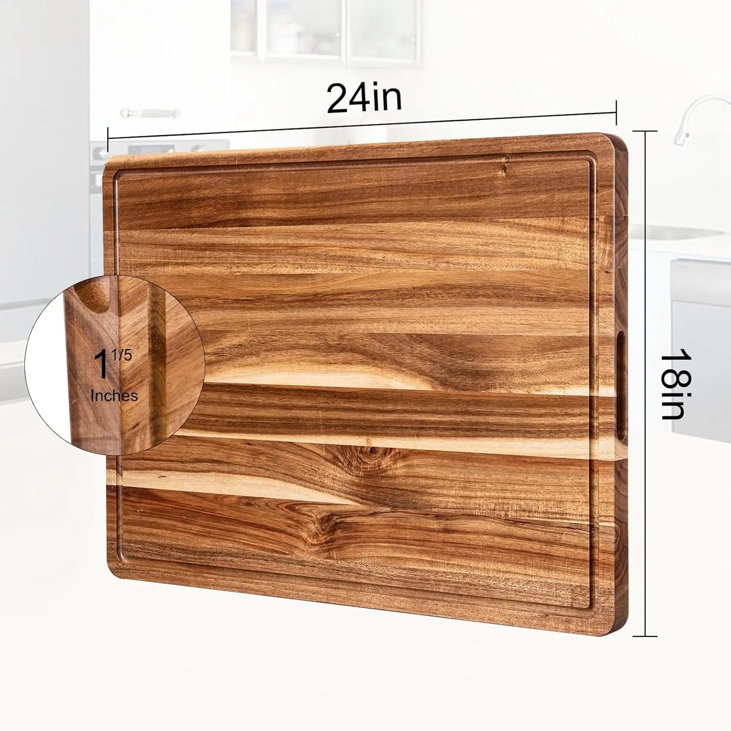 TWISTER.CK Reversible Kitchen Wood Cutting Board With Juice Groove