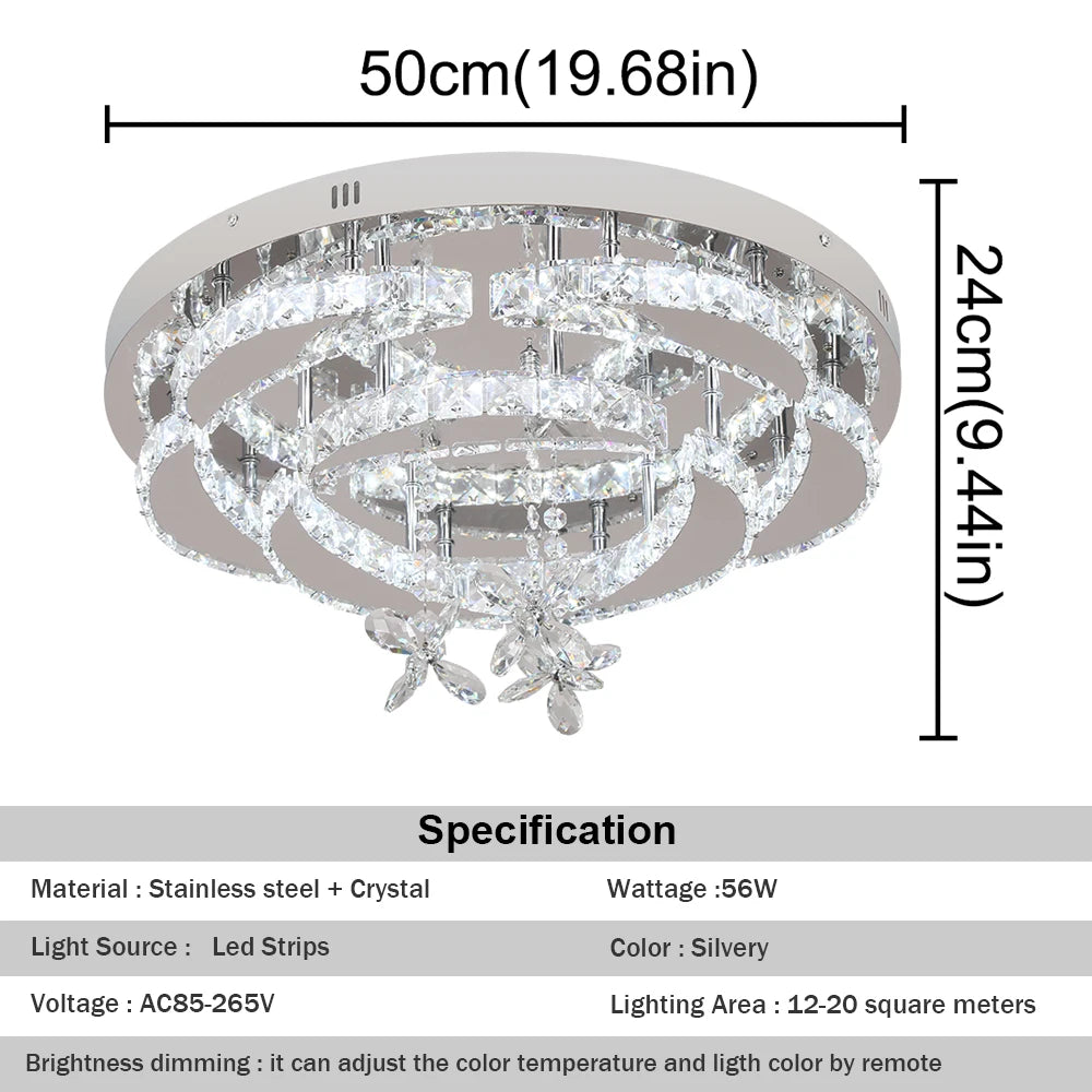 GreeLustr Crystal Led Ceiling Chandelier For Living Dining Room