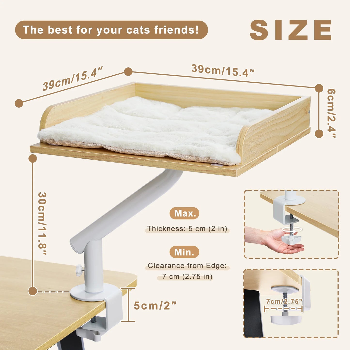 PAWZ Road Cat Desk Bed 360° Rotatable Hammock For Cats