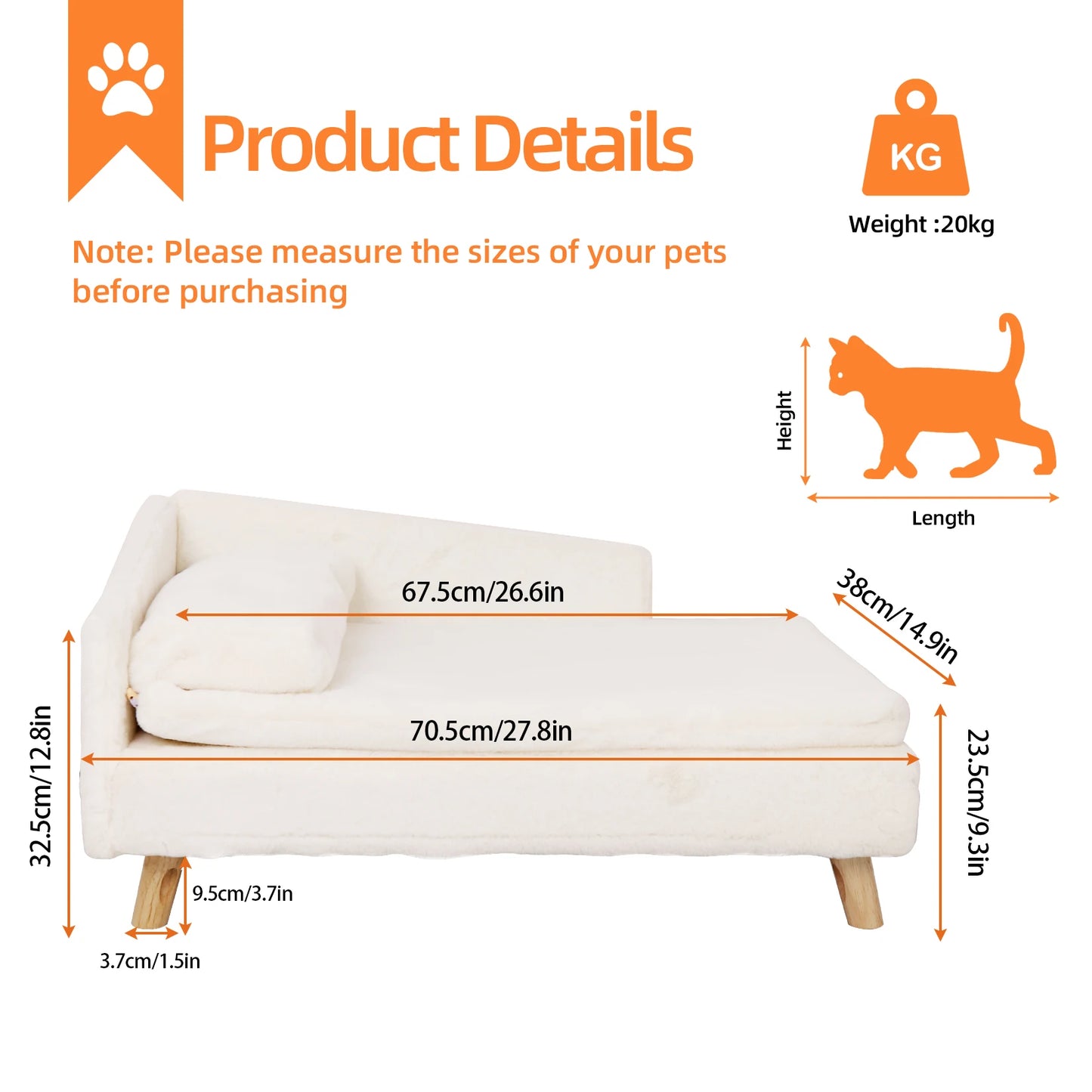 BINGOPAW Waterproof Elevated Pet Sofa Couch And Lounger