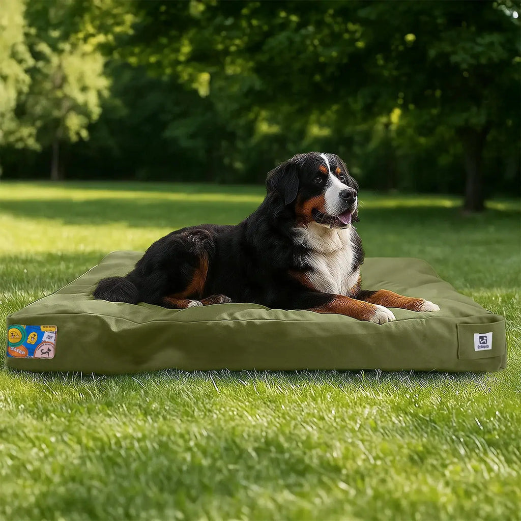 42-Inch Water-Resistant Canvas Dog Bed with Removable Cover Pet and Home Outlet