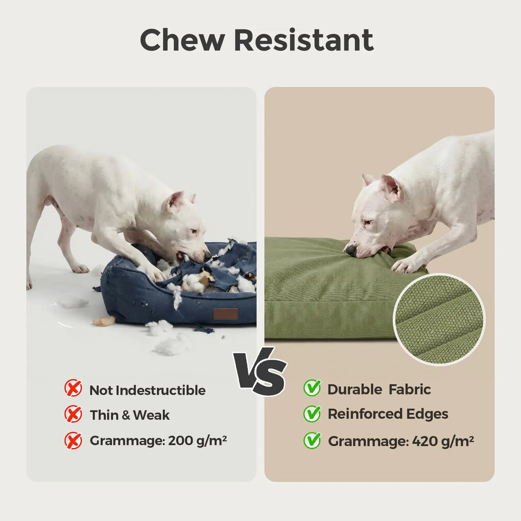 42-Inch Water-Resistant Canvas Dog Bed with Removable Cover Pet and Home Outlet