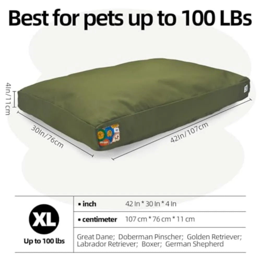 42-Inch Water-Resistant Canvas Dog Bed with Removable Cover Pet and Home Outlet