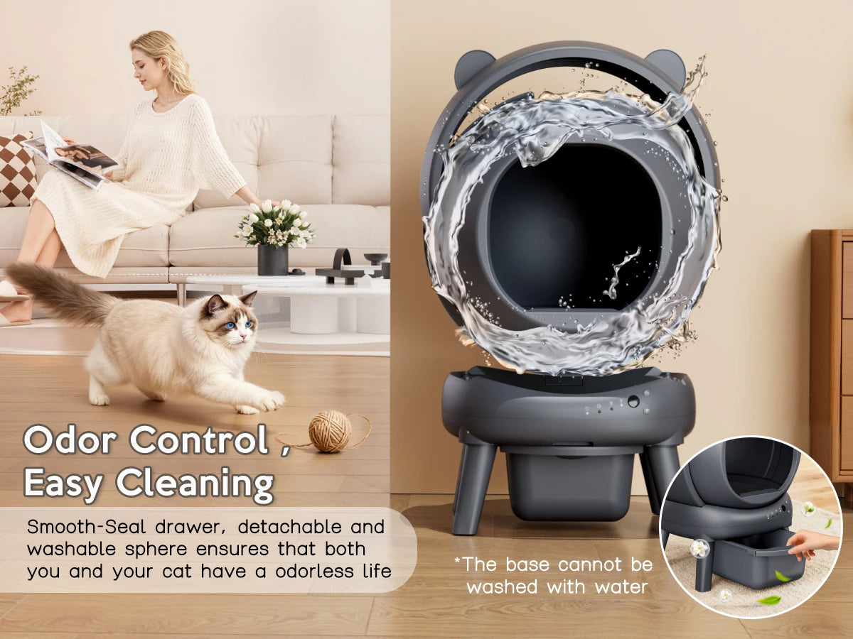 Smart Self Cleaning Litter Box With Dual Safety Sensors