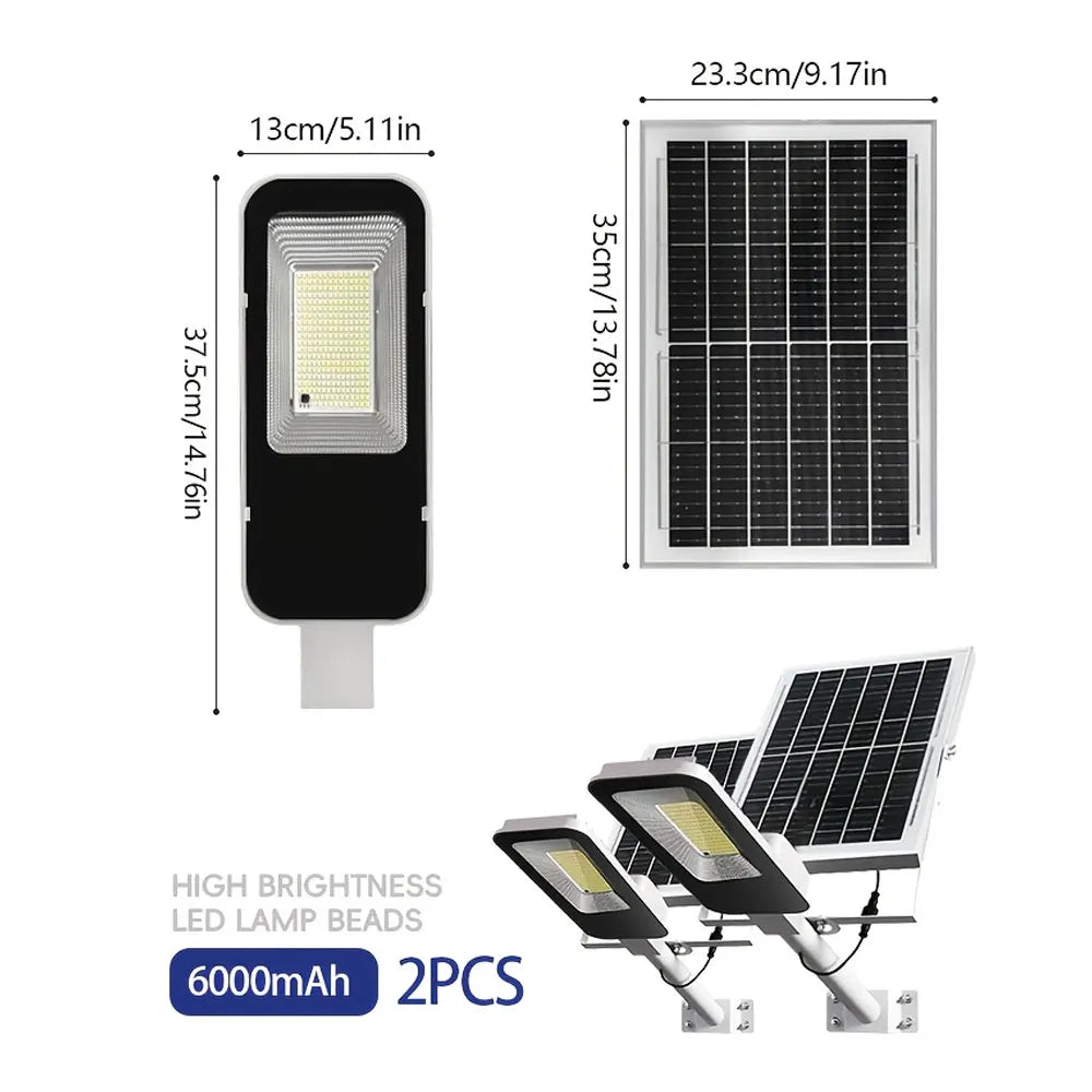 Outdoor Solar Street Lamps 4 Pack 6000mAh Waterproof