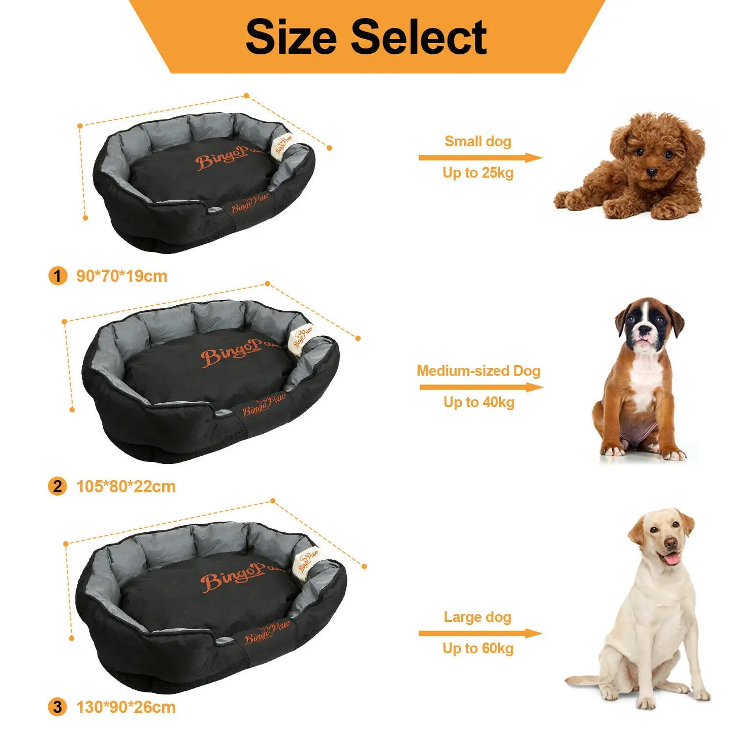 BINGOPAW Waterproof Orthopedic Sofa Dog Bed Washable Cushioned Mat