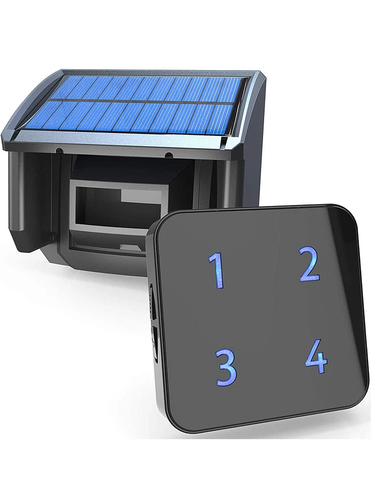 HTZSAFE Solar Wireless Driveway Alarm With Weather Resistant Motion Sensor