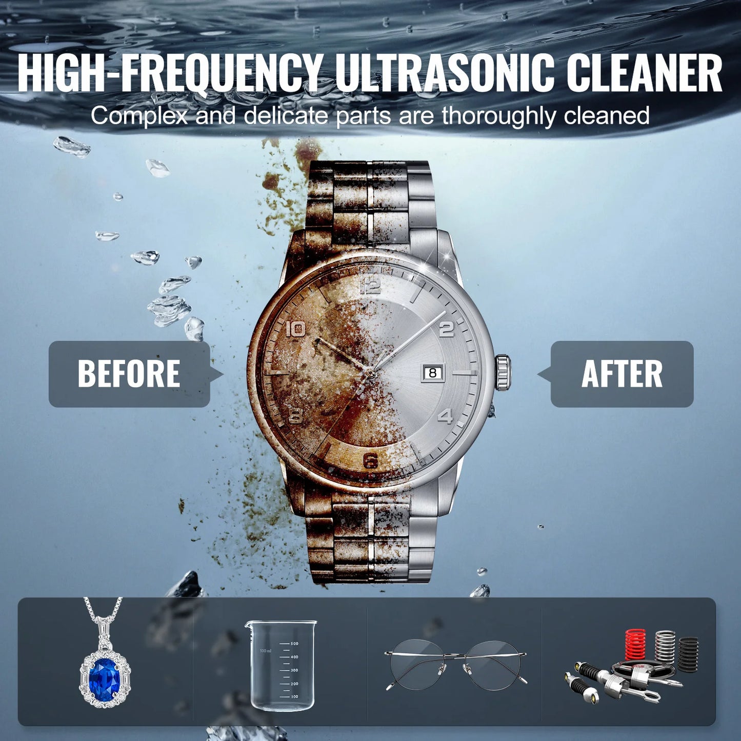 SucceBuy Ultrasonic Cleaner For Dishes Portable With Timer Home Appliance