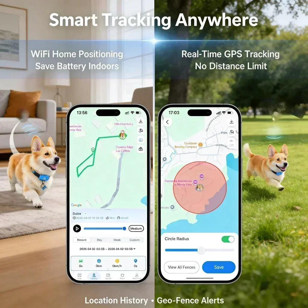 WANWAYTECH GPS Pet Tracker 4G Real Time Tracking IP67 Waterproof