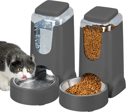 Automatic Cat Feeder And Water Dispenser Set For Pets
