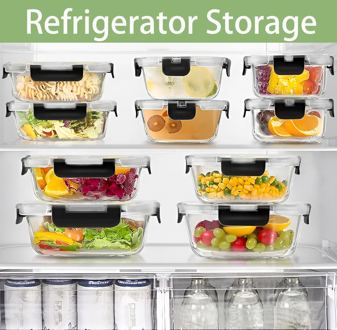 Glass Lunch Box Set 12 Pieces Airtight Containers BPA Free
