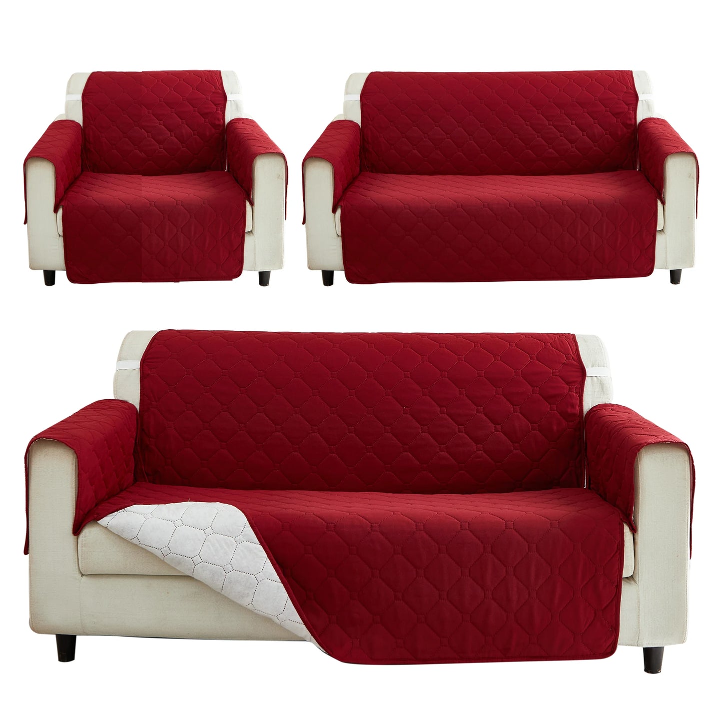 XM Luvetoria Quilted Integrated Sofa Cover For Living Room Slipcover