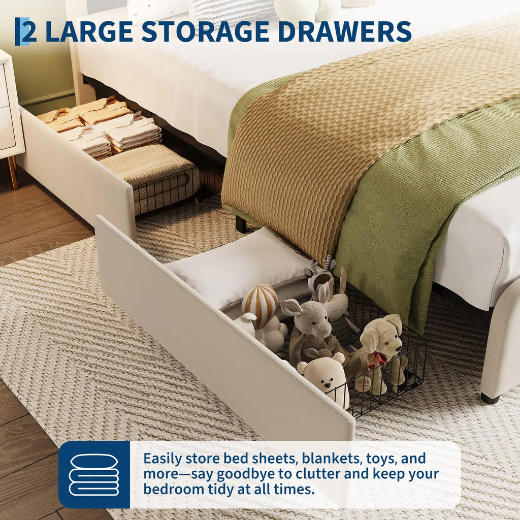 HiMISS Upholstered Twin Bed Frame