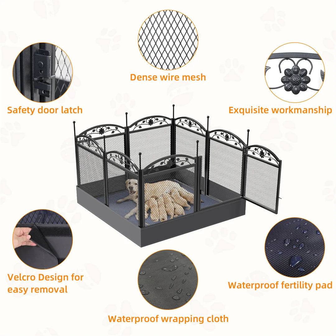 BINGOPAW Heavy Duty Dog Playpen Fence for Outdoor Use