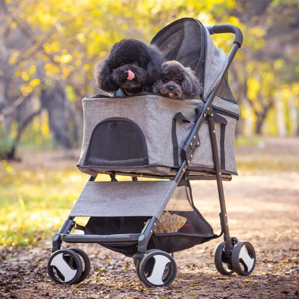 2-in-1 Foldable Pet Stroller & Removable Carrier, 44 lb Pet and Home Outlet