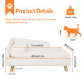 BORWART Luxury Elevated Dog Sofa Bed With Backrest Plush Cushion Pet and Home Outlet