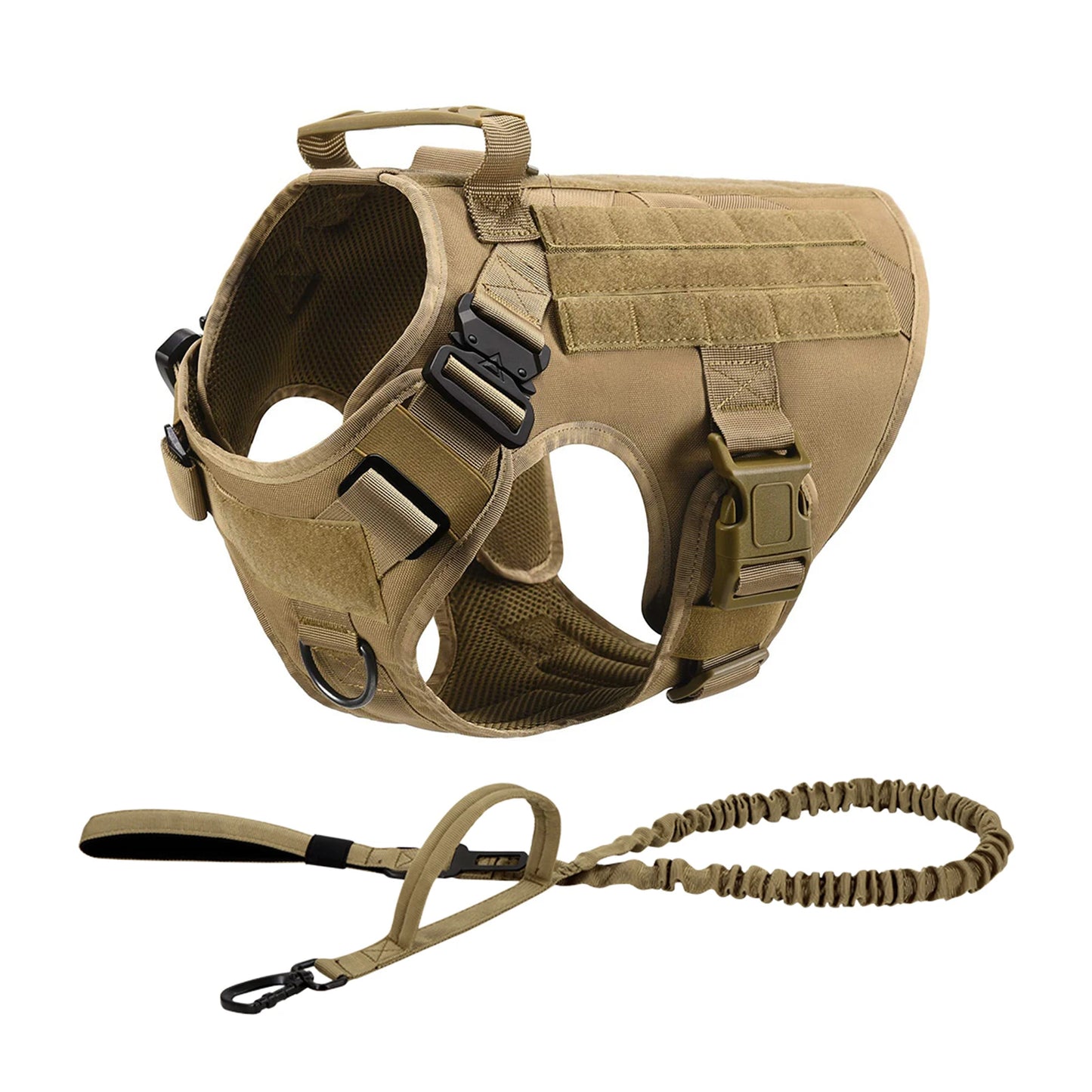 Tactical Padded Nylon Dog Harness Vest With Leash And Collar