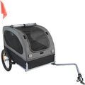 Dog Bike Trailer Pet Cart With Wheels Reflectors Coupler Collapsible Storage Pet and Home Outlet