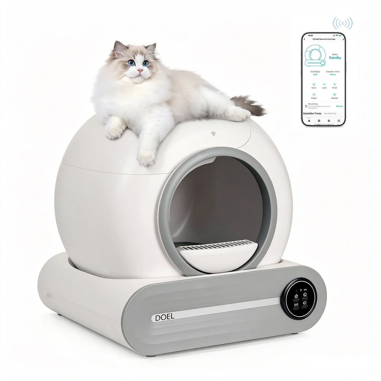 DOEL Automatic Smart Self Cleaning Cat Litter Box App Control