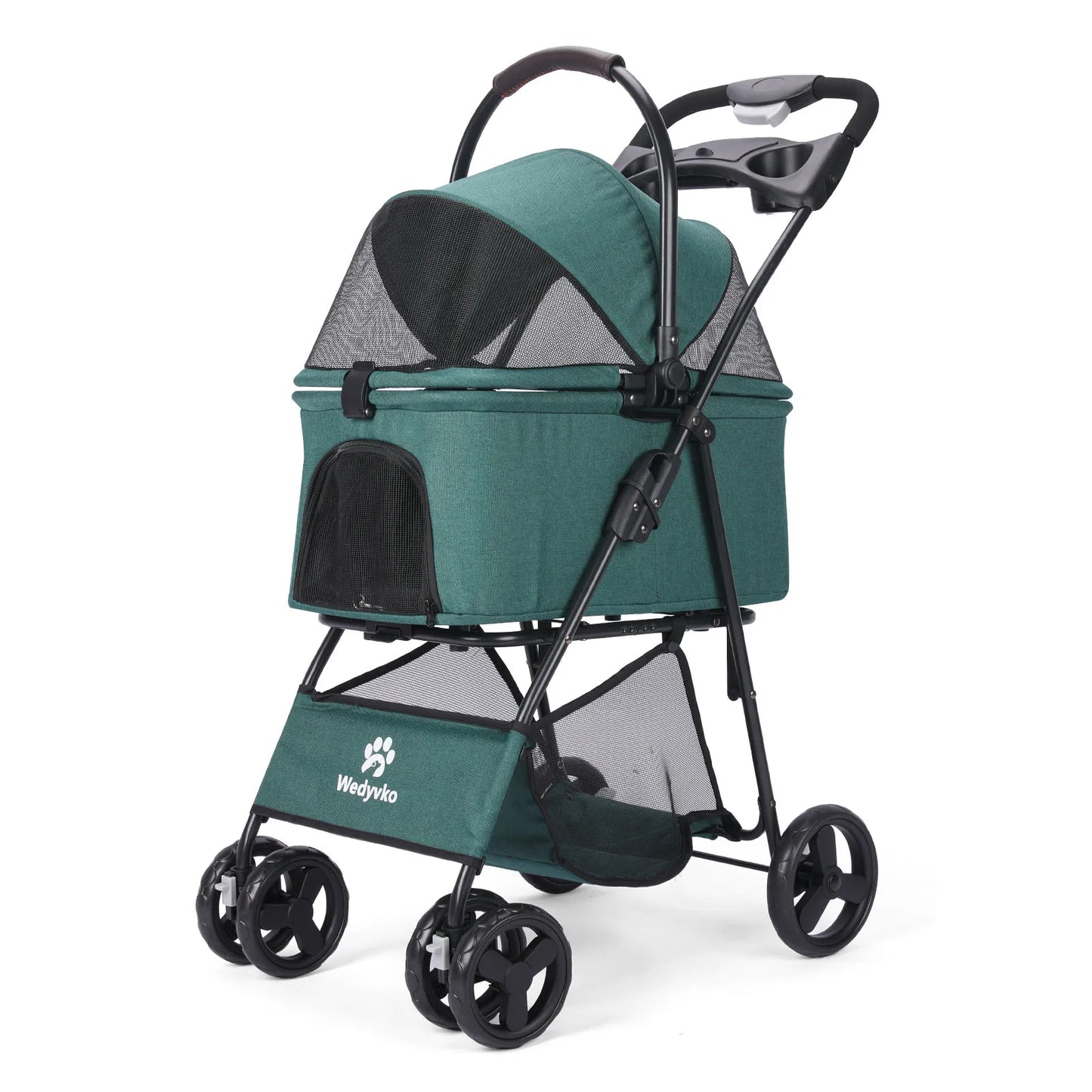Pet Stroller With Removable Carrier For Dogs And Cats