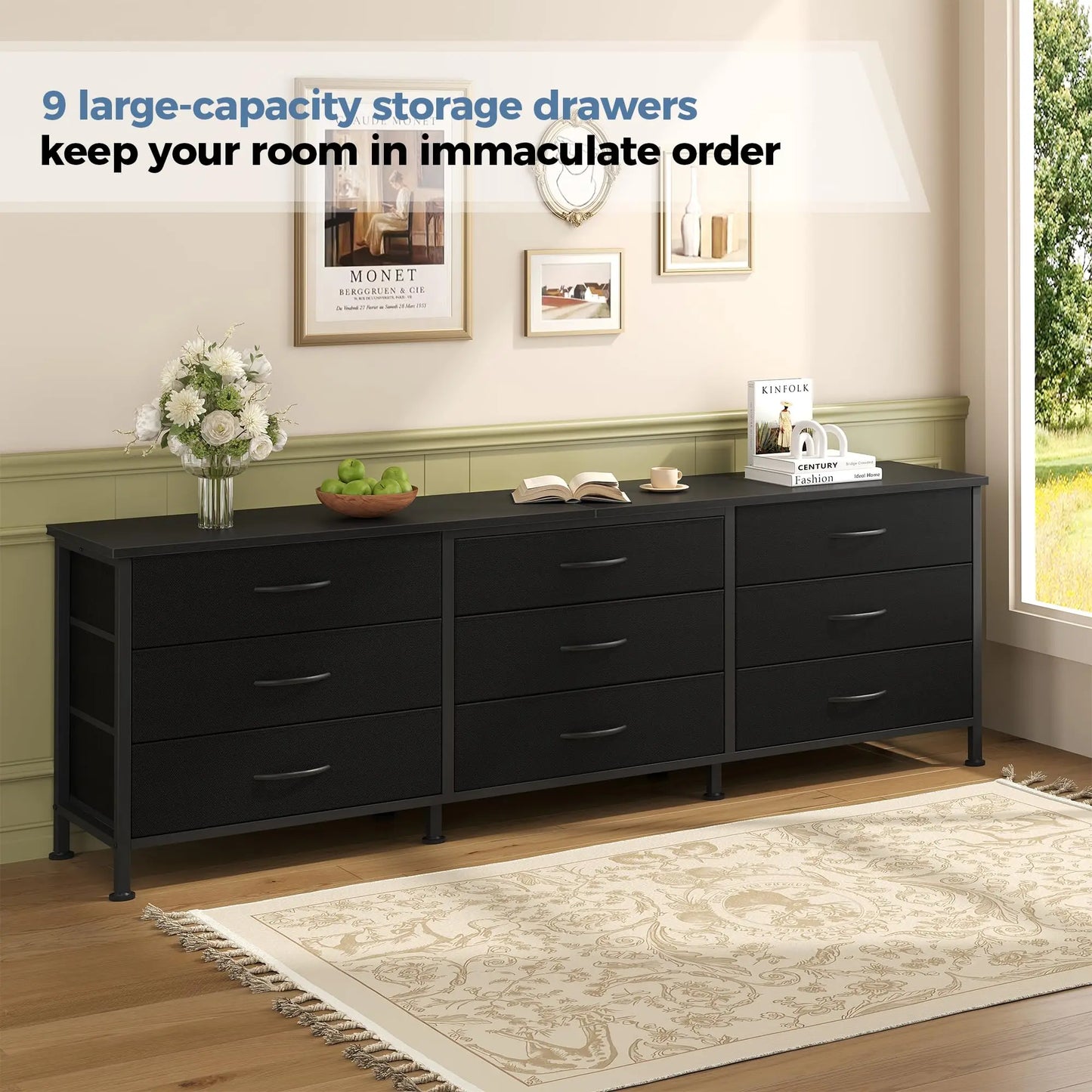 JHK Modern Living Room Media Cabinet With Storage Drawers