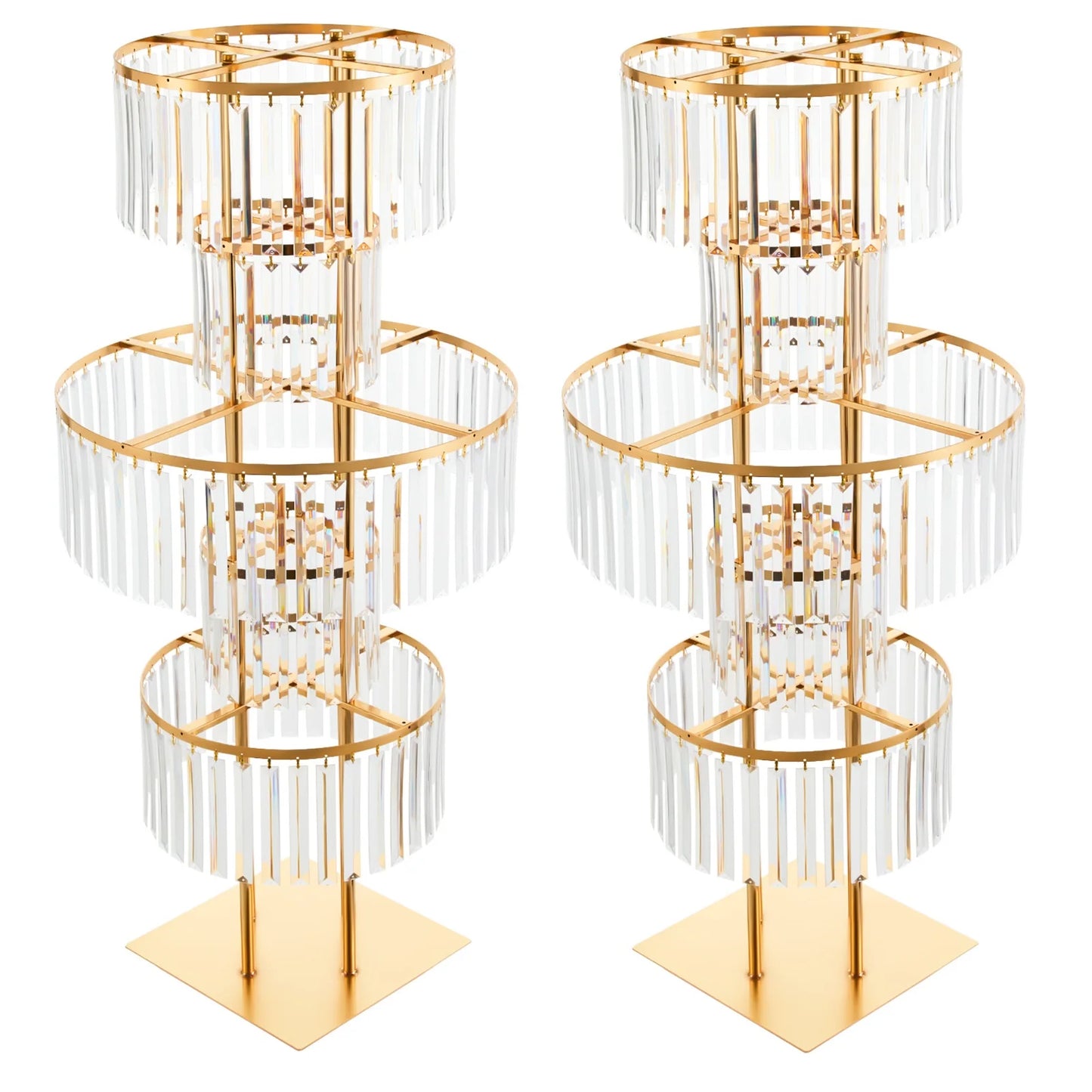 5 Tier Wedding Flower Stand Acrylic Crystal Centerpiece Display Rack