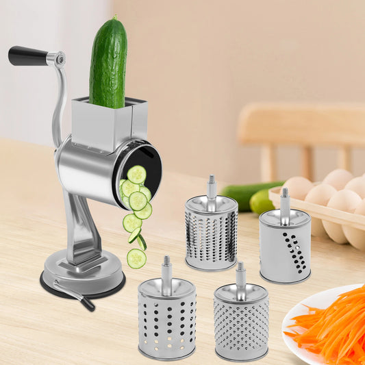 Stainless Steel Rotary Grater With Five Blades For Vegetables And Nuts