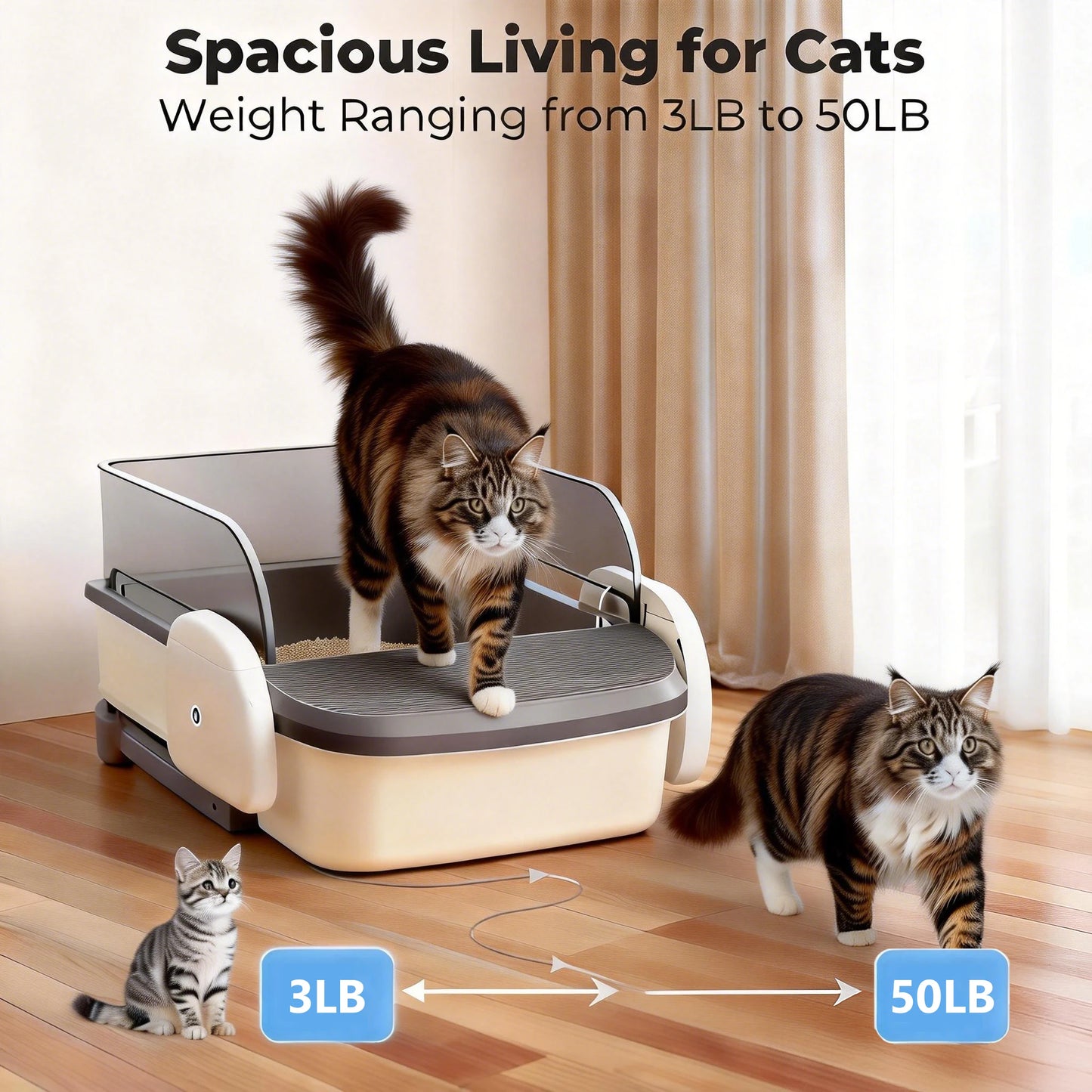 Automatic Self Cleaning Litter Box With Odor Control For Cats Multi Cat Use