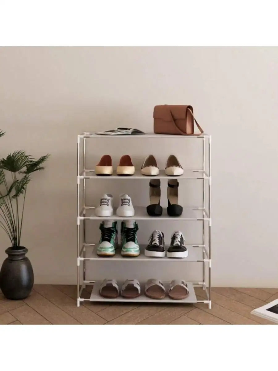 Five Tier Shoe Rack Organizer With Durable Metal Frame