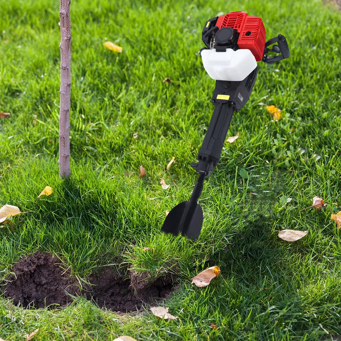 Bymaocar 1900W Gas Powered Garden Tree Digger Excavator 2 Stroke Roots