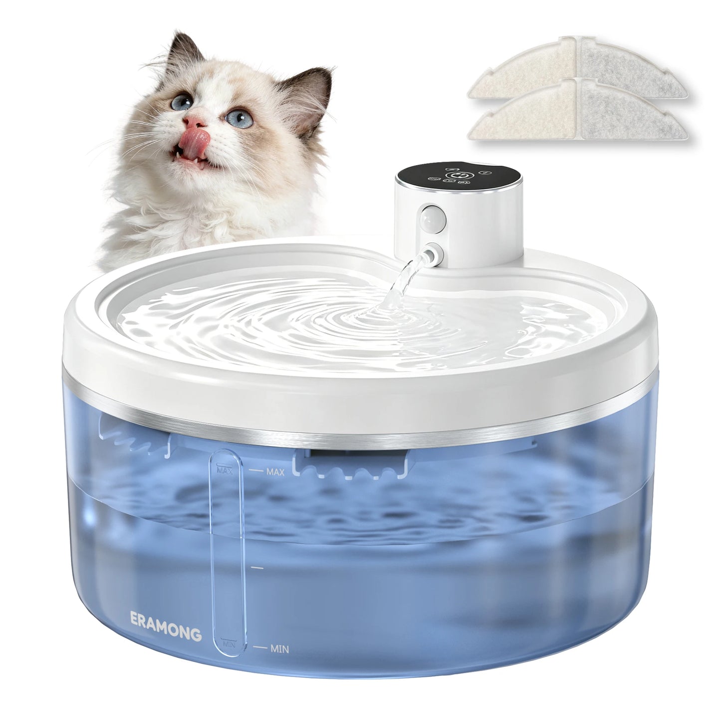 Eralong 2.7L Wireless Intelligent Cat Water Fountain With Auto Sensor