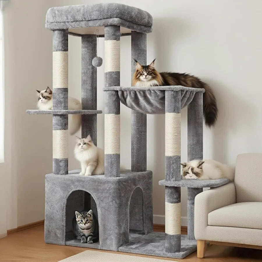 XIUWO Cat Tree Tower For Indoor Cats Multi Level Stability