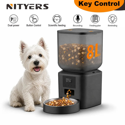 Nityers Automatic Pet Feeder With Voice Recorder And Key Control