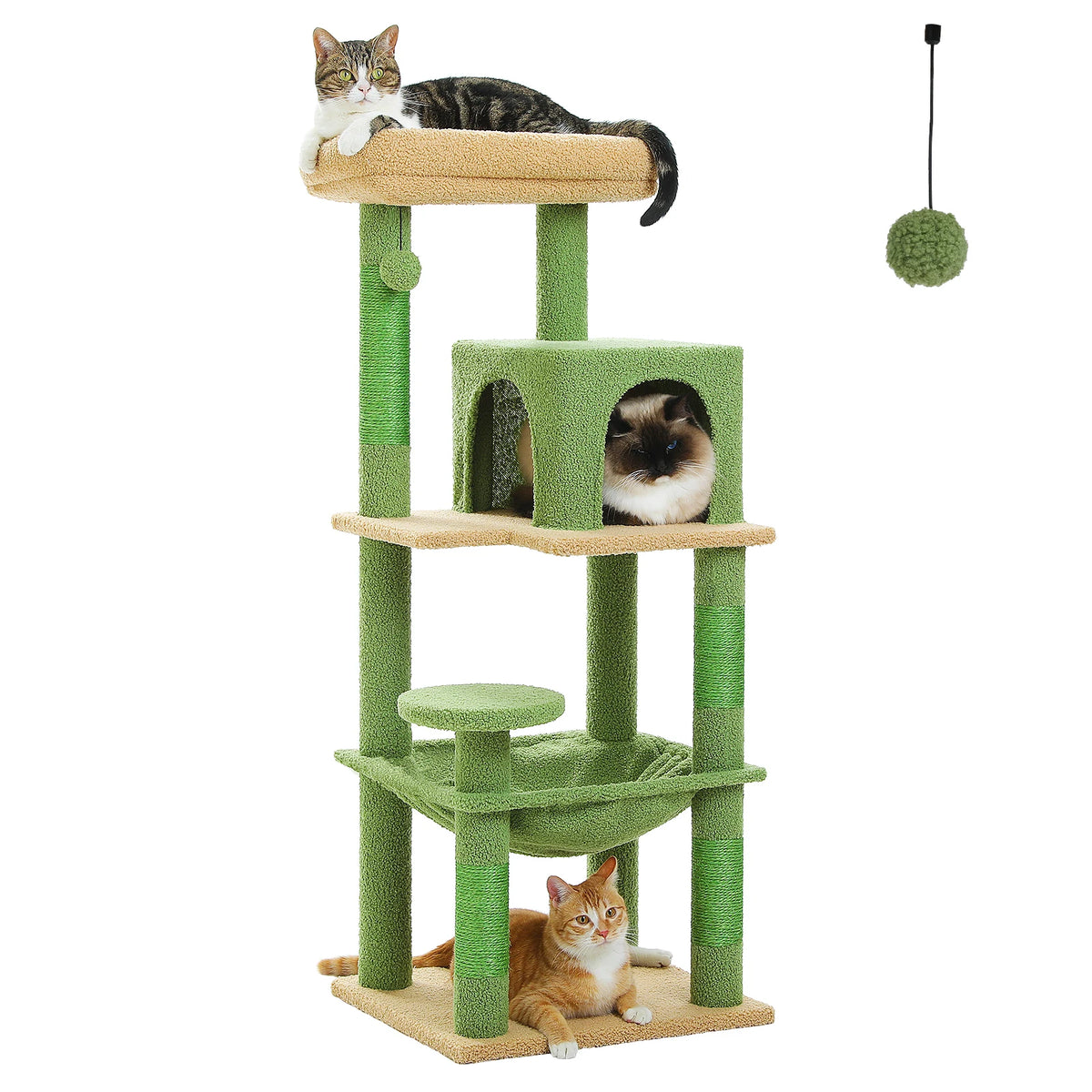 Petepela 5-Level Metal Frame Cat Tower With Large Hammock