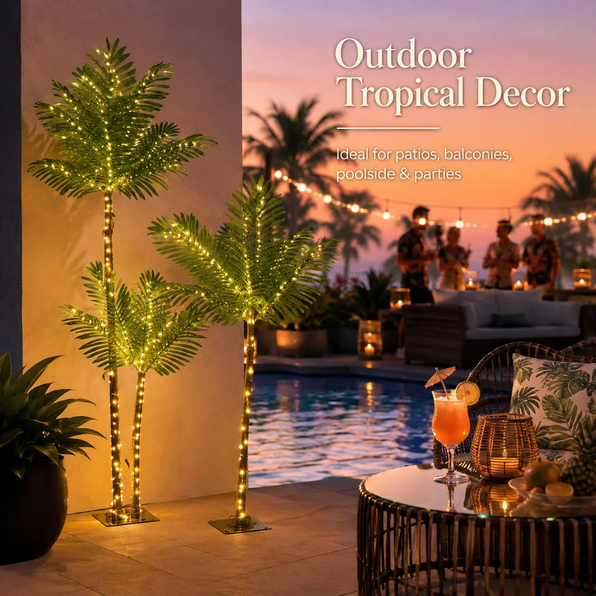 Artificial Palm Tree With LED Lights USB 
