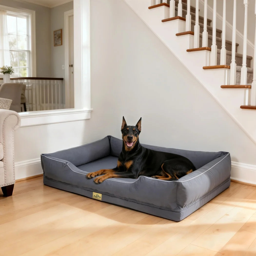 Borwart Flat-Foam Bolster Dog Bed with Waterproof Liner Pet and Home Outlet