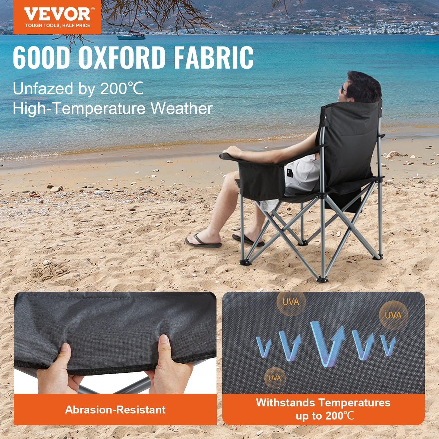 SucceBuy Ultralight Outdoor Camping Chair 350Lb Capacity Folding Chair