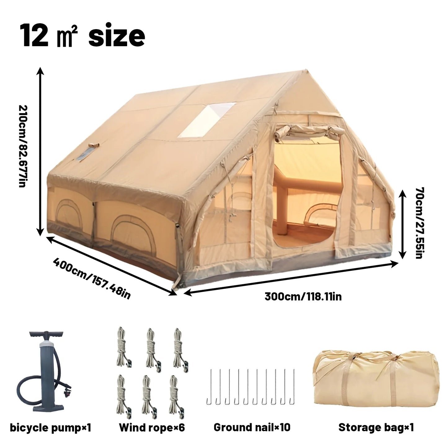 Pakicetus Inflatable Tent With Skylight For Family Use