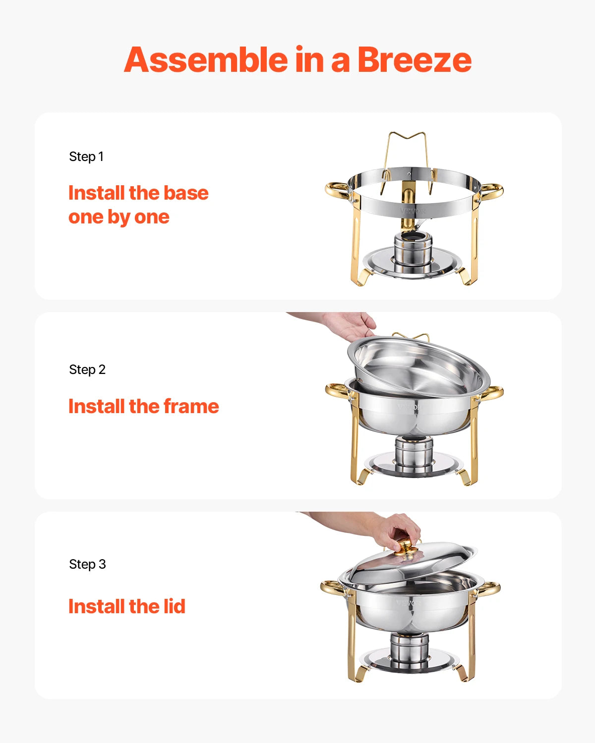 SucceBuy Chafing Dish Buffet Set Stainless Steel Chafer With Pans